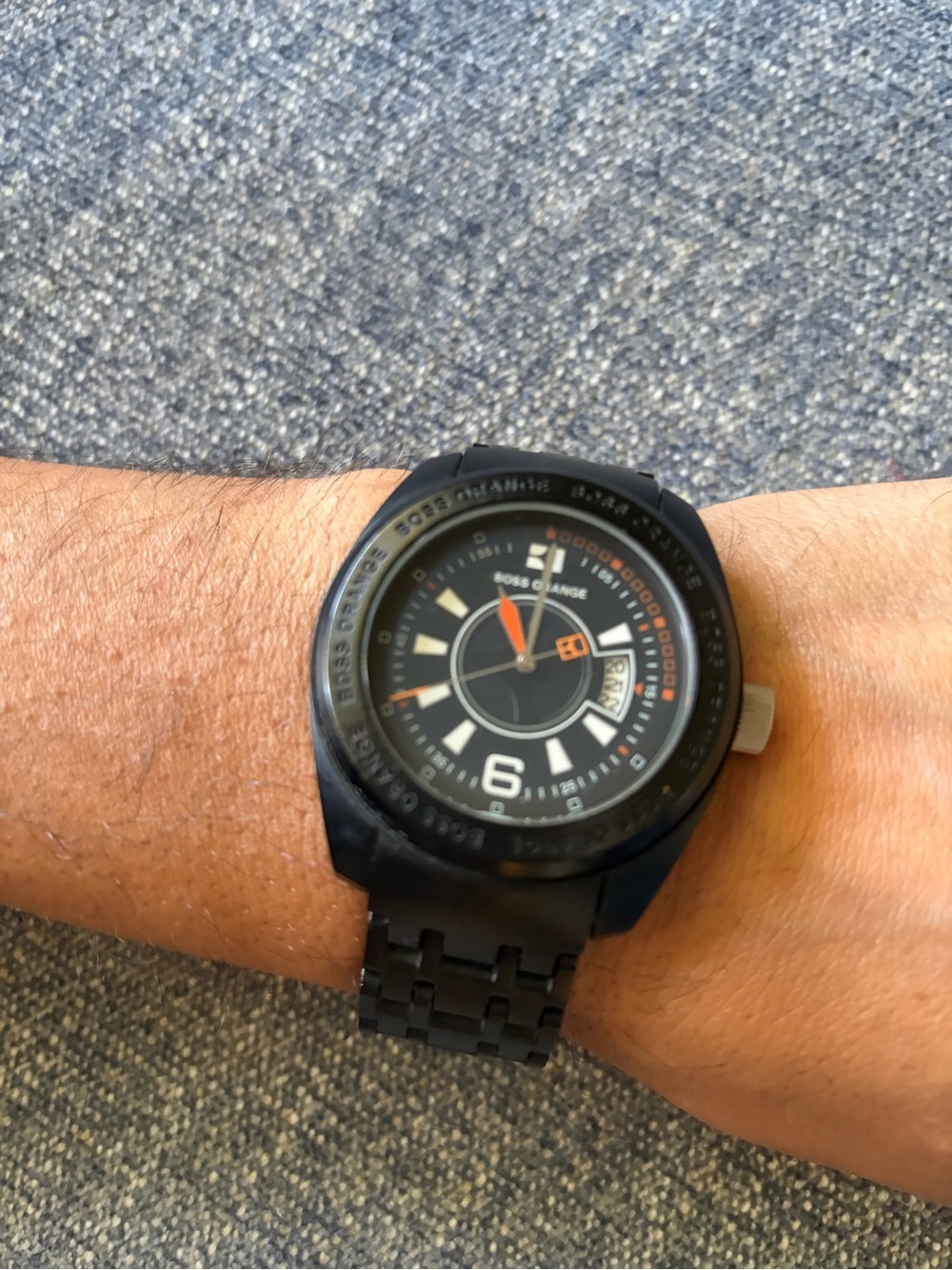 BOSS ORANGE Black Men's Sport Watch with Orange Accents